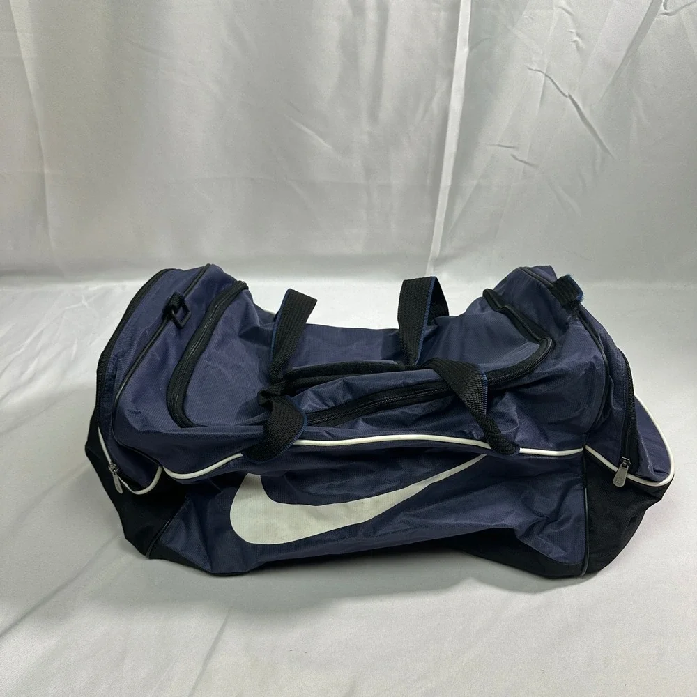 Vintage Nike Duffel Bag Unisex Large Navy Blue Sportswear Gym Travel Bag